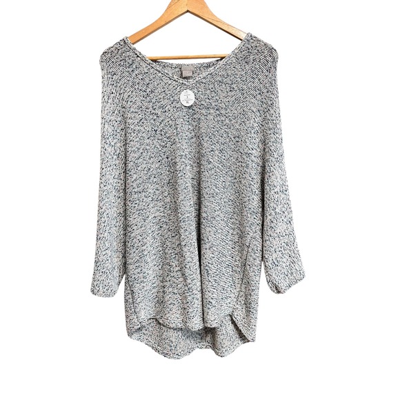 Chico's Tops - Chico's Women's XL Knit Sweater Tunic Top Multicolor Cotton Blend Oversized